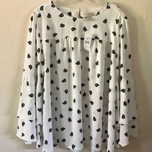NWT!! Loft Bell Sleeve blouse